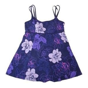 BEACH BELLE Floral Swimdress Babydoll Double Strap Tank One Piece Swimsuit